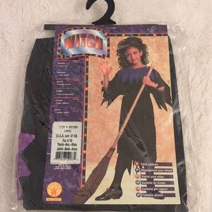 Rubies Witch Halloween Costume for Kids - Black & Purple - NWT Size 8-10